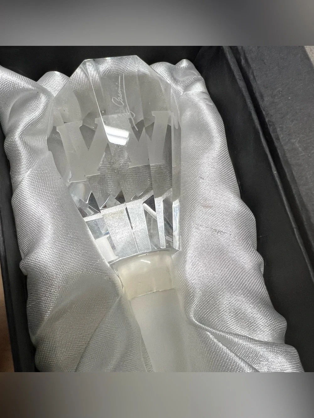 Oleg Cassini Signed Monogram Crystal Bottle Stopper